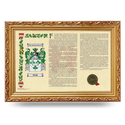 Nicole Armorial Landscape Framed - Gold