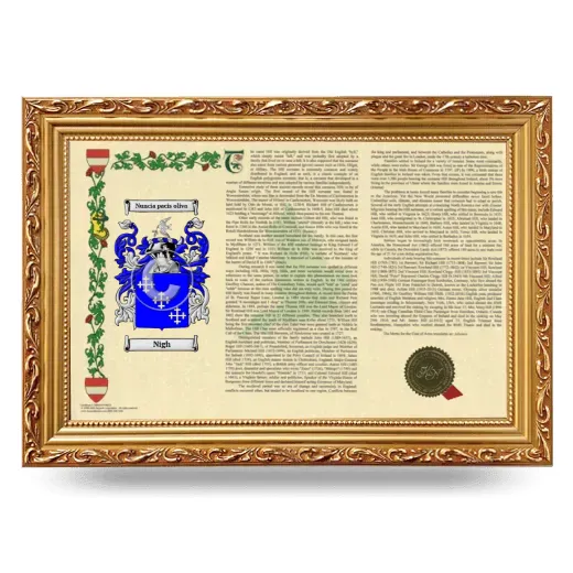 Nigh Armorial Landscape Framed - Gold