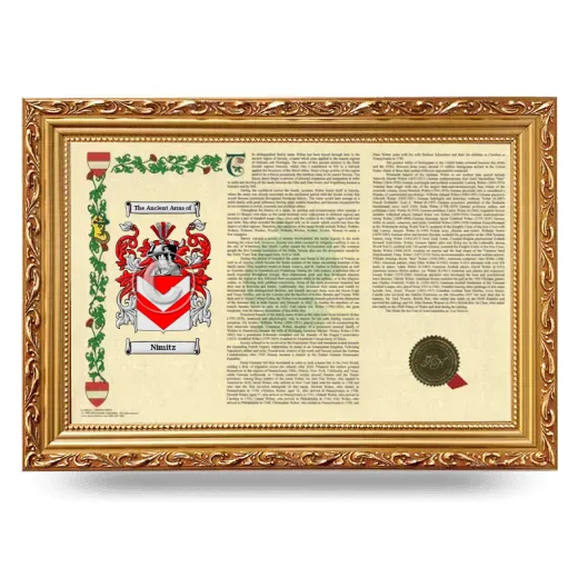 Nimitz Armorial Landscape Framed - Gold