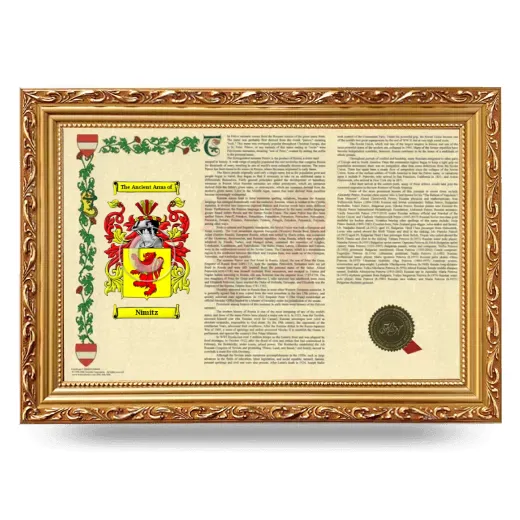 Nimitz Armorial Landscape Framed - Gold