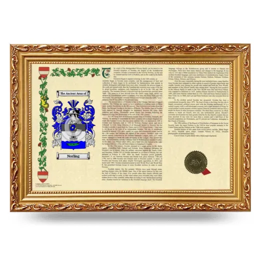 Norling Armorial Landscape Framed - Gold