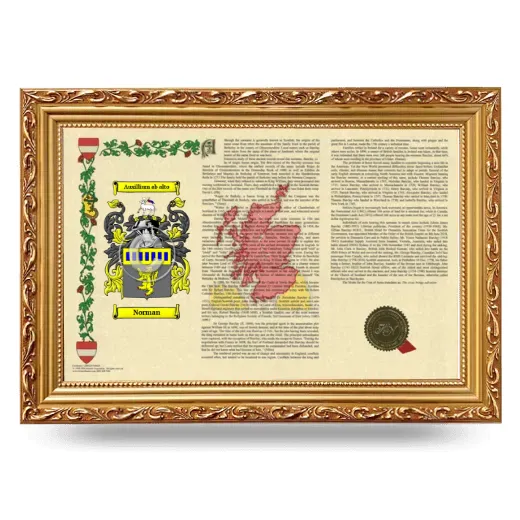 Norman Armorial Landscape Framed - Gold