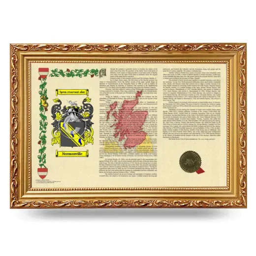 Normanville Armorial Landscape Framed - Gold