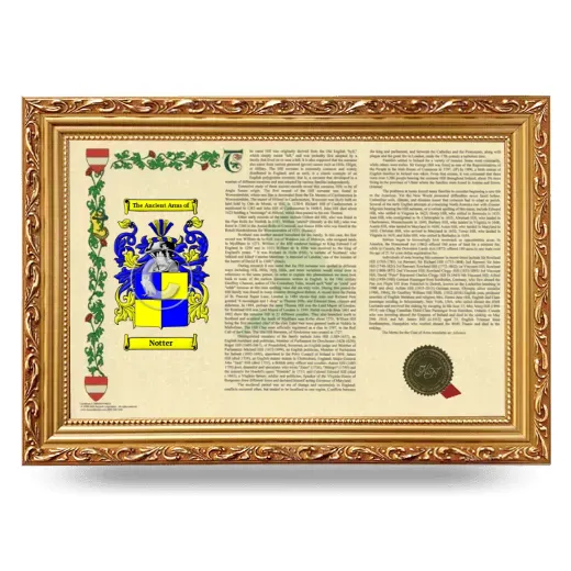 Notter Armorial Landscape Framed - Gold