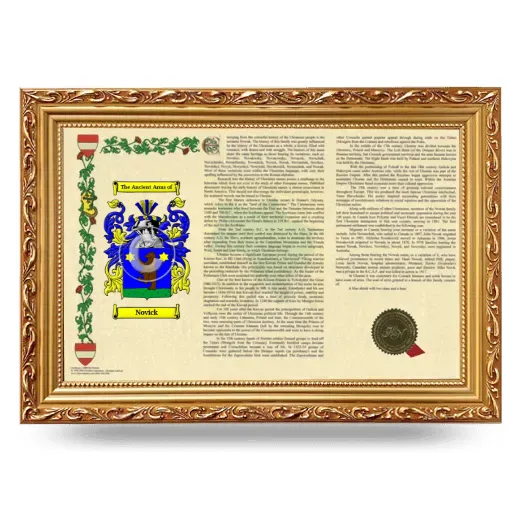 Novick Armorial Landscape Framed - Gold