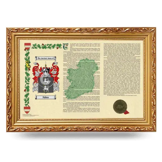 Nylan Armorial Landscape Framed - Gold