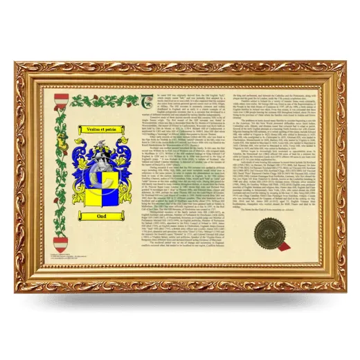 Oad Armorial Landscape Framed - Gold