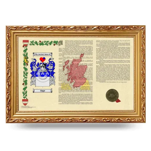 Oage Armorial Landscape Framed - Gold