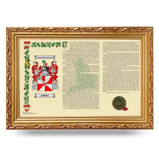Oakden Armorial Landscape Framed - Gold