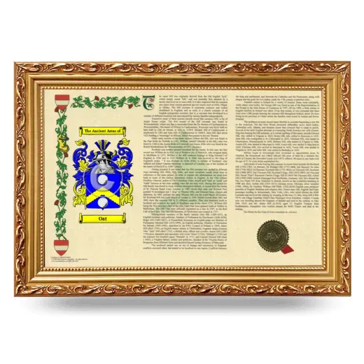 Oat Armorial Landscape Framed - Gold