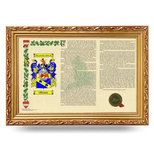Offerman Armorial Landscape Framed - Gold