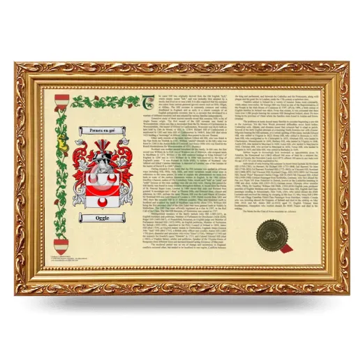Oggle Armorial Landscape Framed - Gold