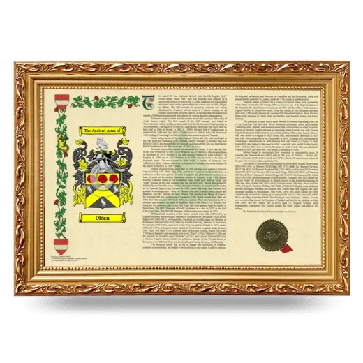 Oldan Armorial Landscape Framed - Gold