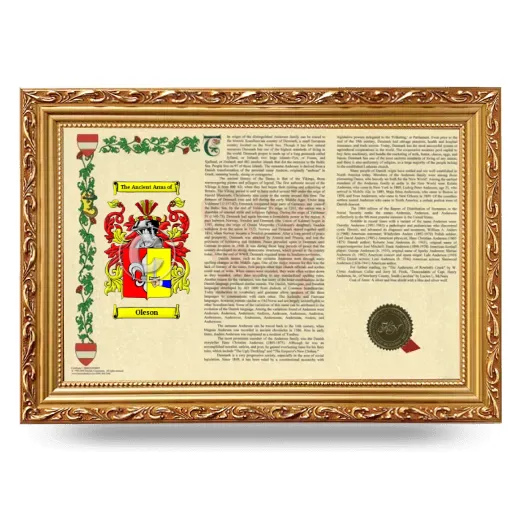 Oleson Armorial Landscape Framed - Gold