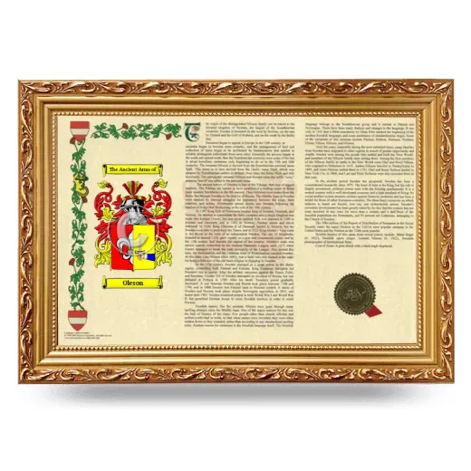 Oleson Armorial Landscape Framed - Gold
