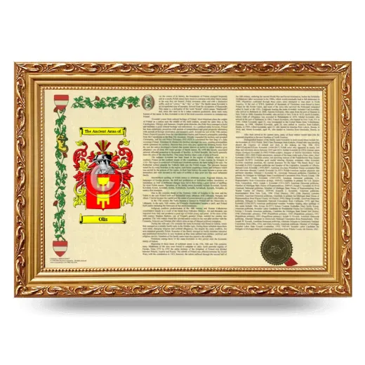 Olis Armorial Landscape Framed - Gold