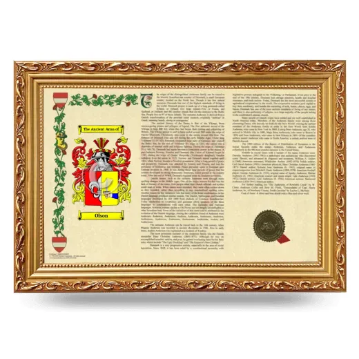 Olson Armorial Landscape Framed - Gold