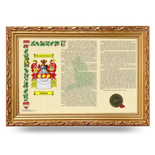 Orgeron Armorial Landscape Framed - Gold