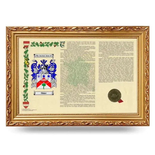 Orme Armorial Landscape Framed - Gold