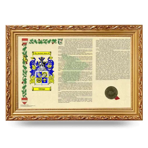 Ortego Armorial Landscape Framed - Gold