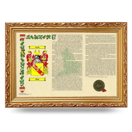Oter Armorial Landscape Framed - Gold