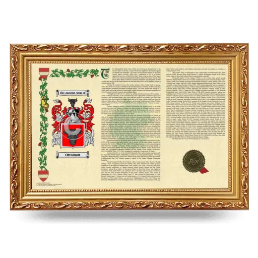 Ottoman Armorial Landscape Framed - Gold