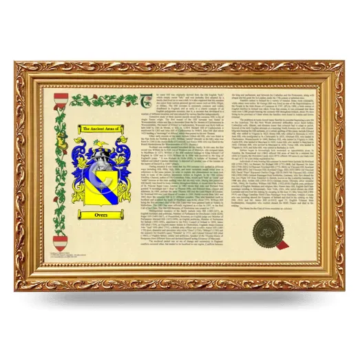 Overs Armorial Landscape Framed - Gold