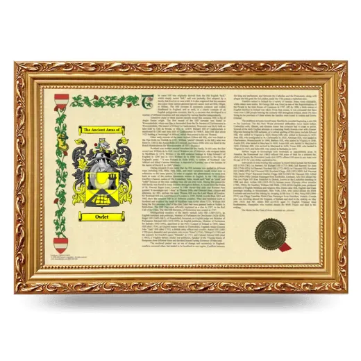Owlet Armorial Landscape Framed - Gold