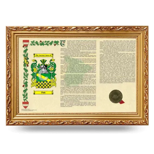 Pais Armorial Landscape Framed - Gold