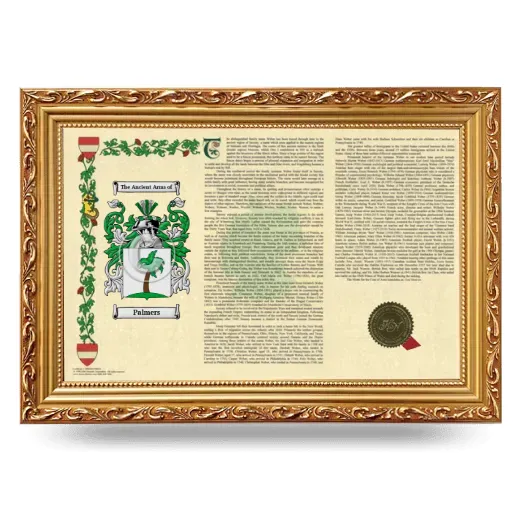Palmers Armorial Landscape Framed - Gold