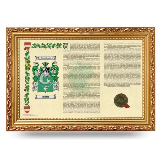 Panzer Armorial Landscape Framed - Gold
