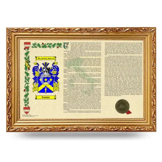 Paoloni Armorial Landscape Framed - Gold