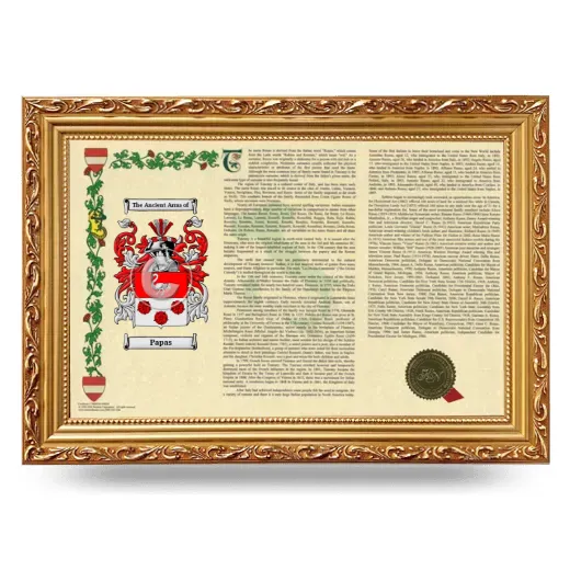 Papas Armorial Landscape Framed - Gold
