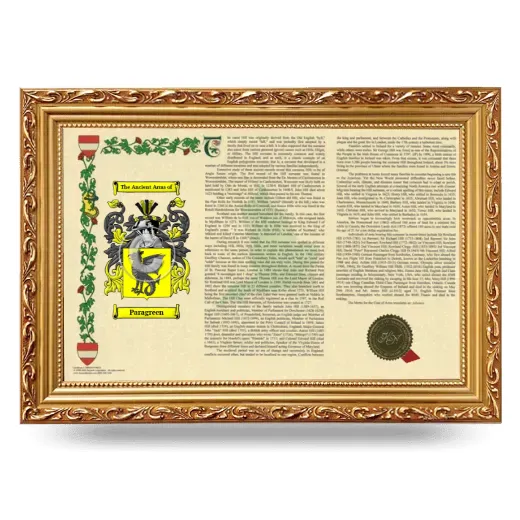 Paragreen Armorial Landscape Framed - Gold