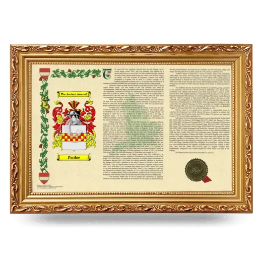 Pardue Armorial Landscape Framed - Gold
