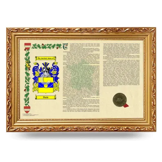 Paris Armorial Landscape Framed - Gold