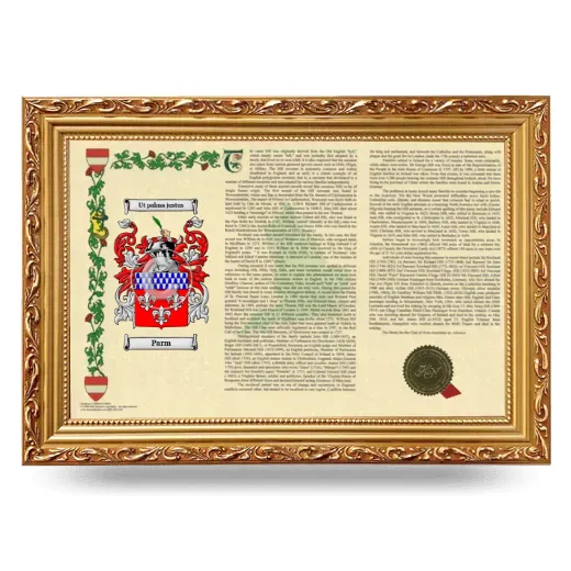 Parm Armorial Landscape Framed - Gold