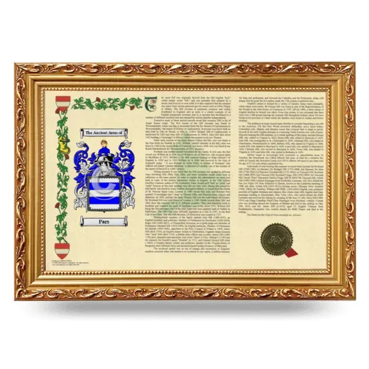 Pars Armorial Landscape Framed - Gold