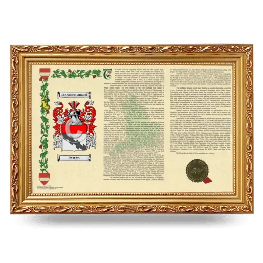 Parten Armorial Landscape Framed - Gold