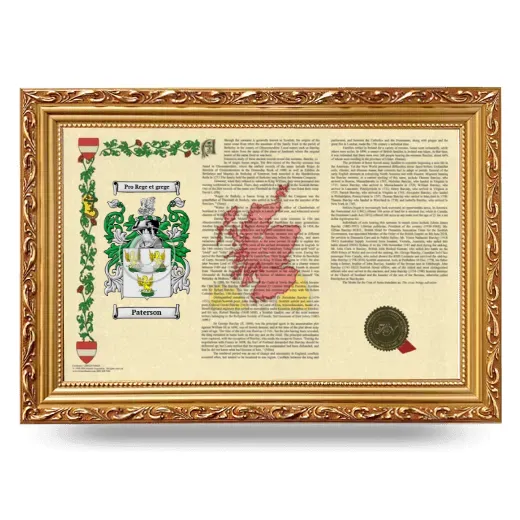 Paterson Armorial Landscape Framed - Gold