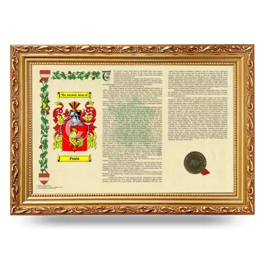 Paula Armorial Landscape Framed - Gold