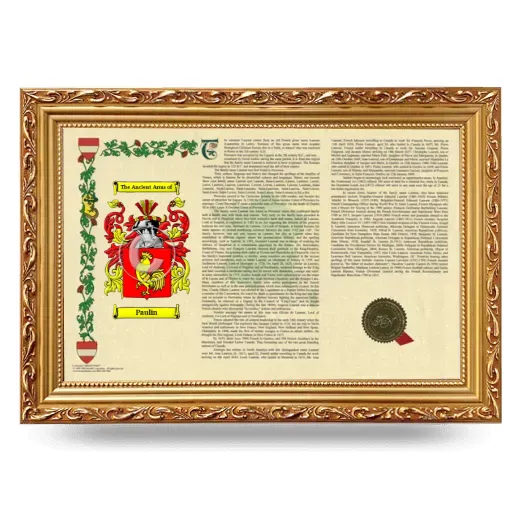 Paulin Armorial Landscape Framed - Gold