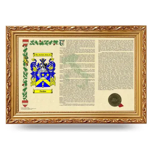 Paulos Armorial Landscape Framed - Gold