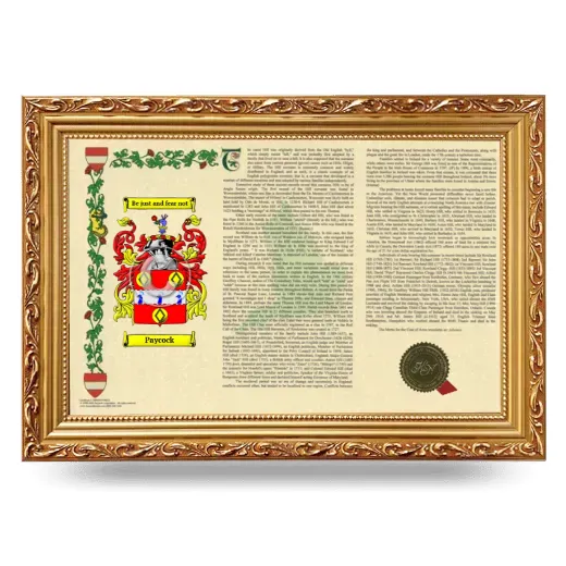 Paycock Armorial Landscape Framed - Gold