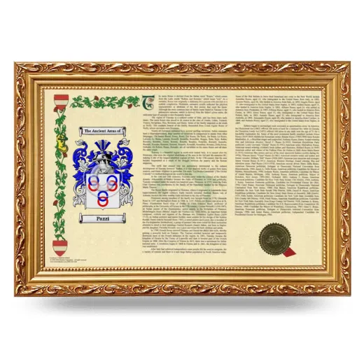 Pazzi Armorial Landscape Framed - Gold