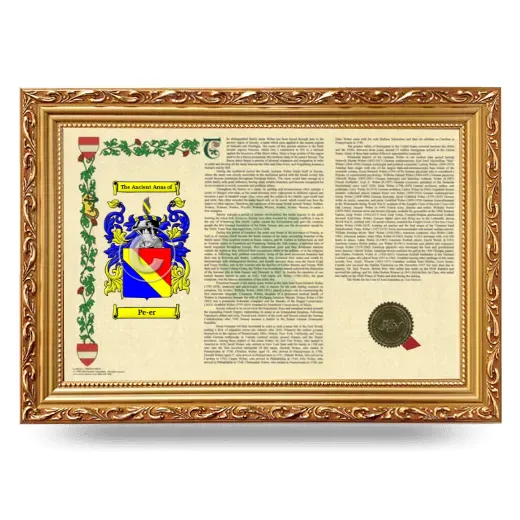 Pe-er Armorial Landscape Framed - Gold