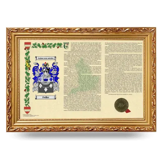 Pedlar Armorial Landscape Framed - Gold