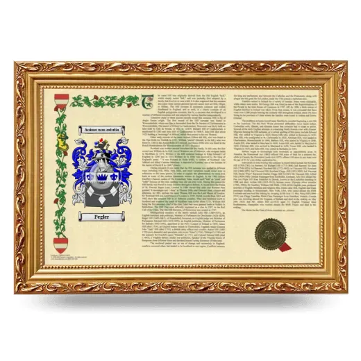 Pegler Armorial Landscape Framed - Gold