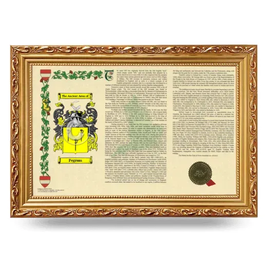 Pegrum Armorial Landscape Framed - Gold