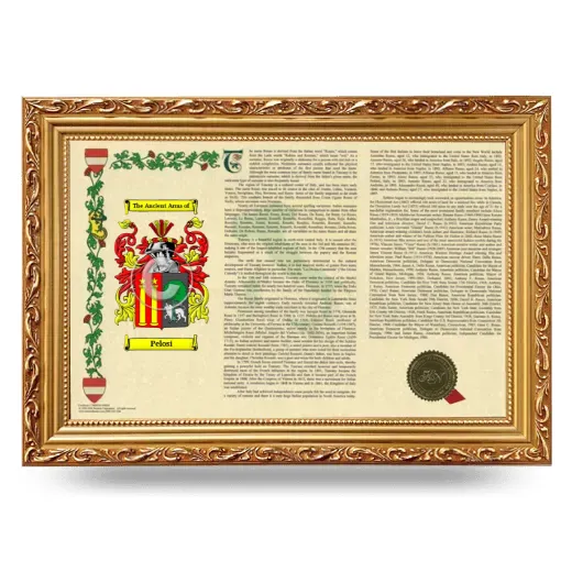Pelosi Armorial Landscape Framed - Gold